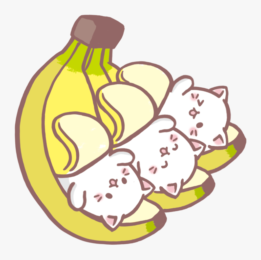 Transparent Platano Png - Kawaii Cat In A Banana, Transparent Clipart