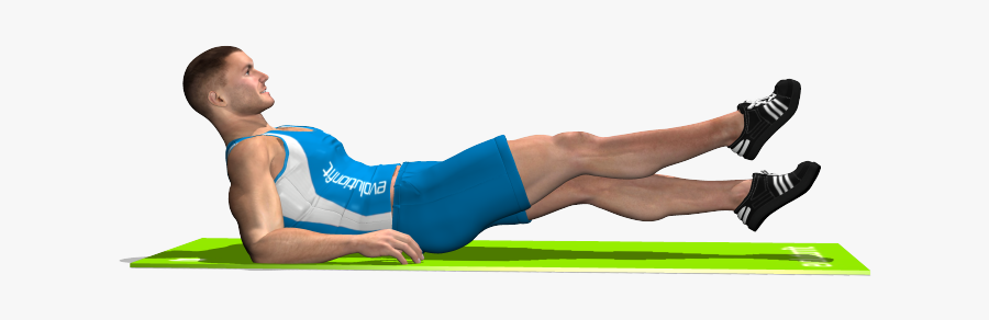 Clip Art Supine Crossing Legs Involved - Press Up, Transparent Clipart