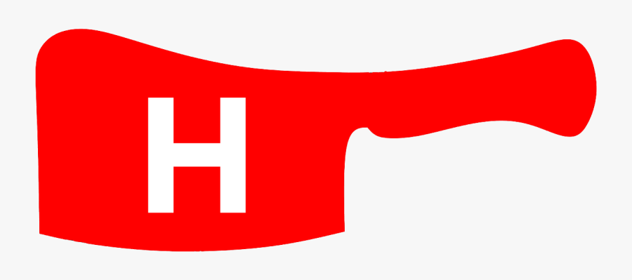 Icon Of Red Meat Cleaver With A White H Inside Clipart, Transparent Clipart