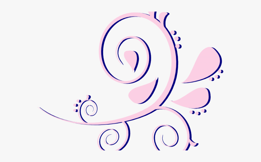 Curve Clipart Pink Paisley - Curves Art Png, Transparent Clipart