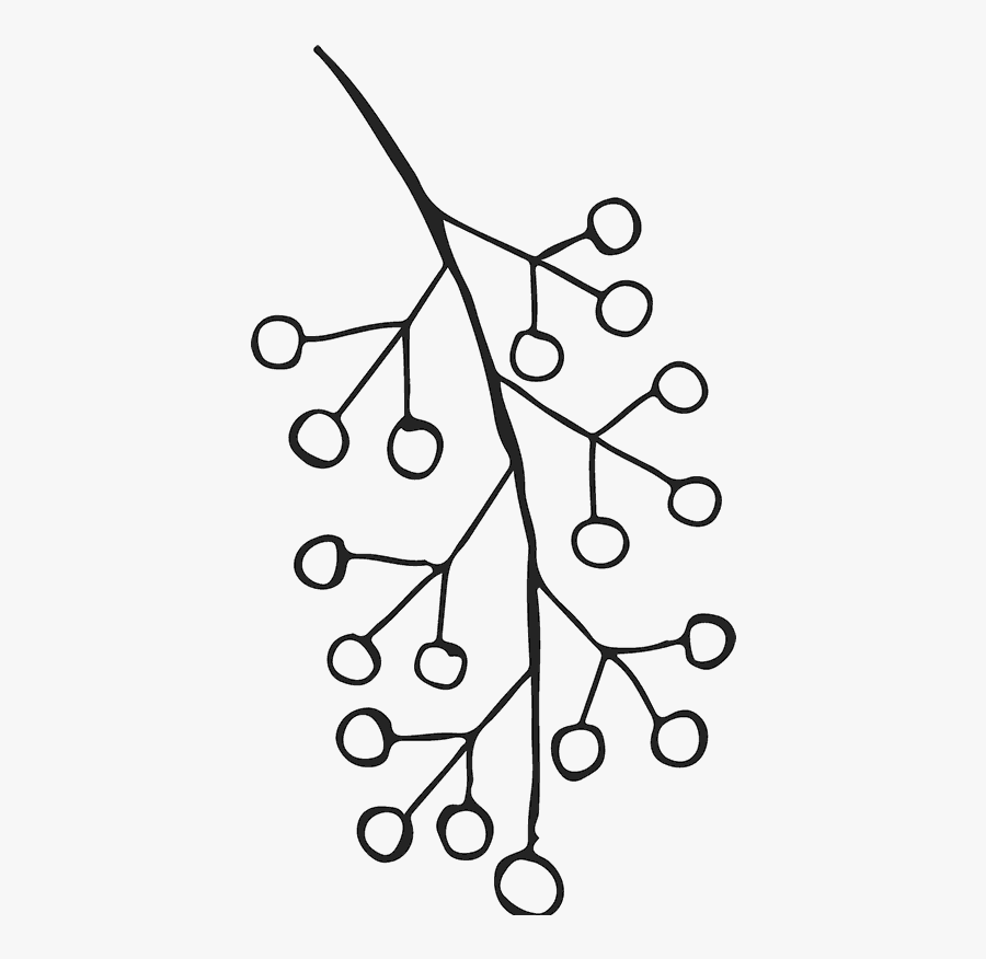 Holly Branch Png - Line Art, Transparent Clipart