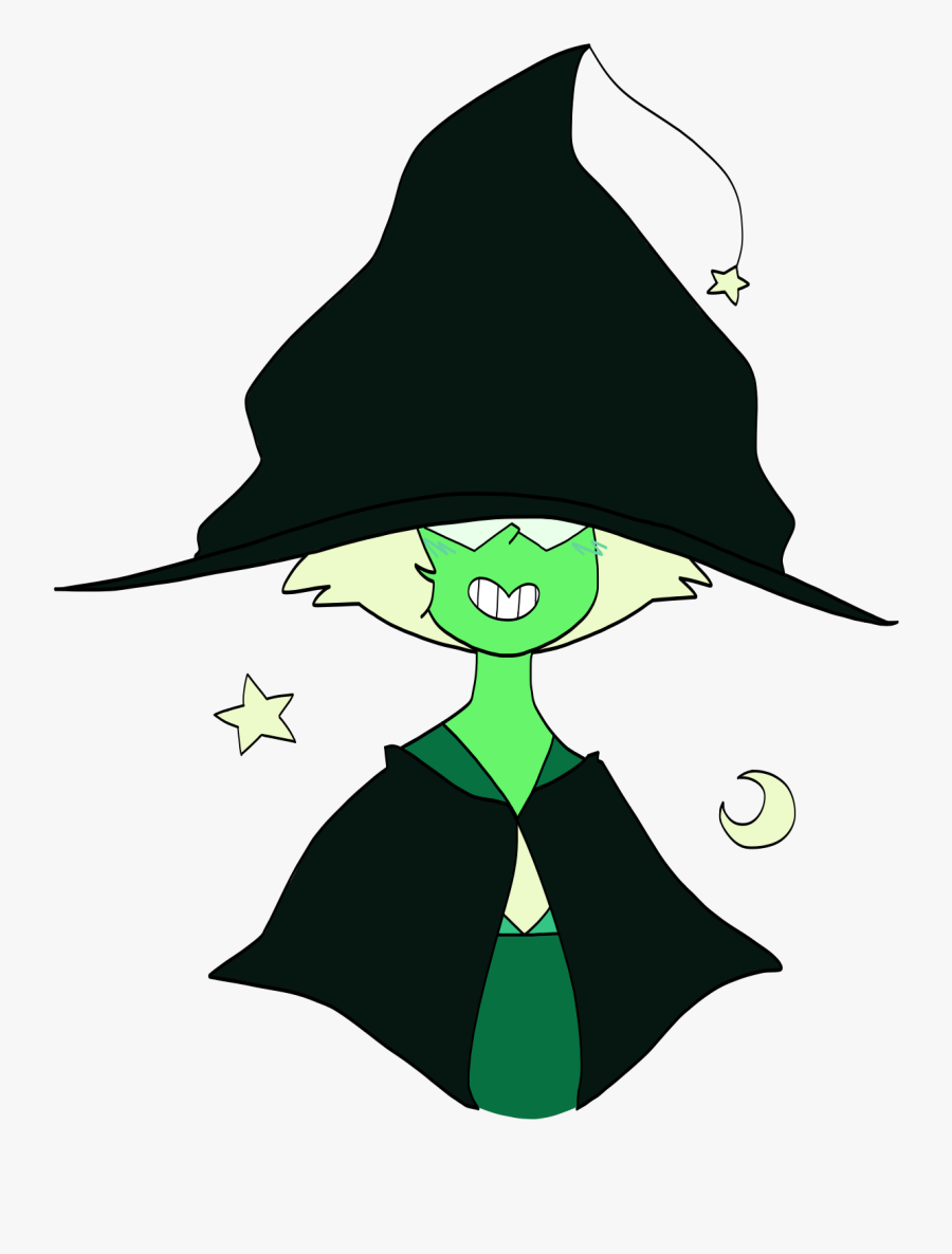 Peridot In Witch Hat Too Big For Her - Steven Universe Peridot Witch, Transparent Clipart