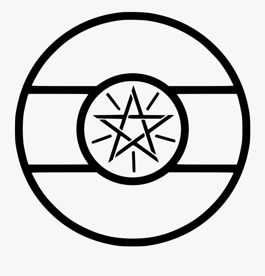 Country Flag Ethiopia - Lebanon Flag Drawing Black And White, Transparent Clipart