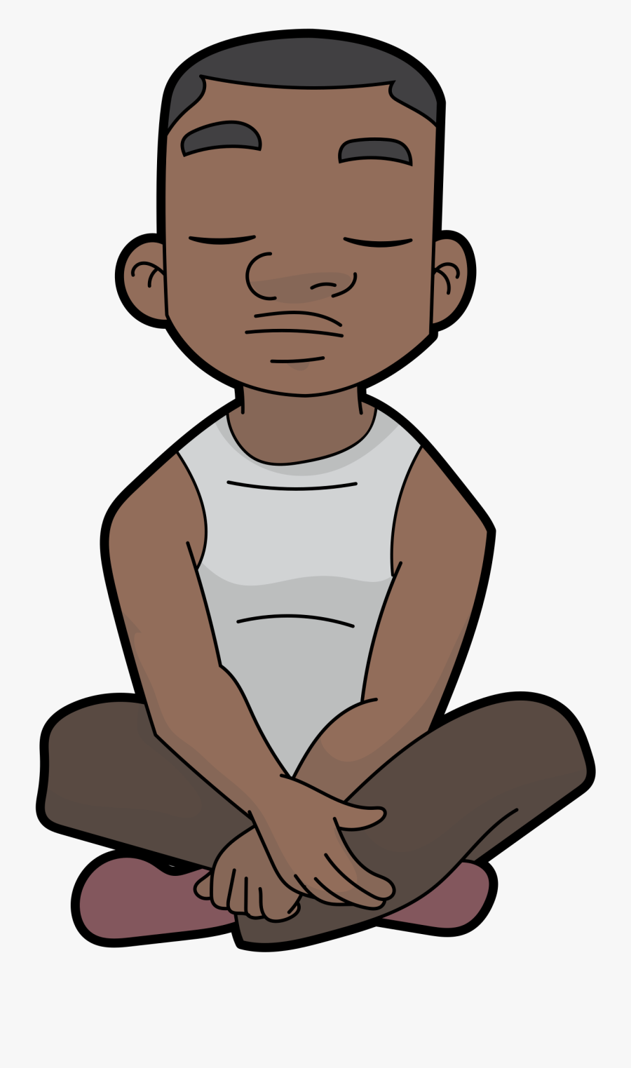 Black Cartoon Guy In Deep Meditation - Black Man Cartoon Face, Transparent Clipart
