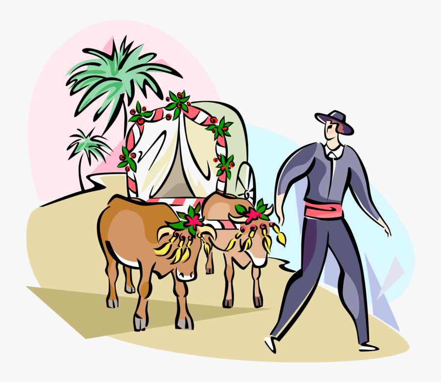 Vector Bull Illustration - Cartoon, Transparent Clipart