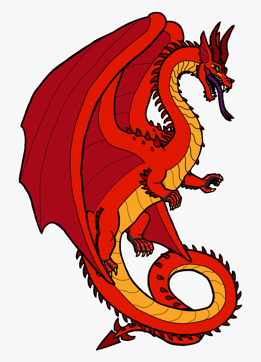 Gilded Dragon Main - Red And Yellow Dragon, Transparent Clipart