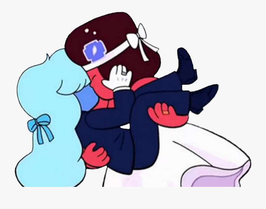 A Cute Ruby X Sapphire Sticker From Su Reunited ❤💜💙 - Ruby And Sapphire Wedding, Transparent Clipart