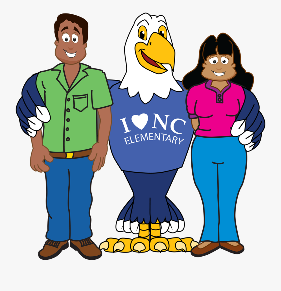 Eagle With Parents - Cartoon Man And Woman, Transparent Clipart