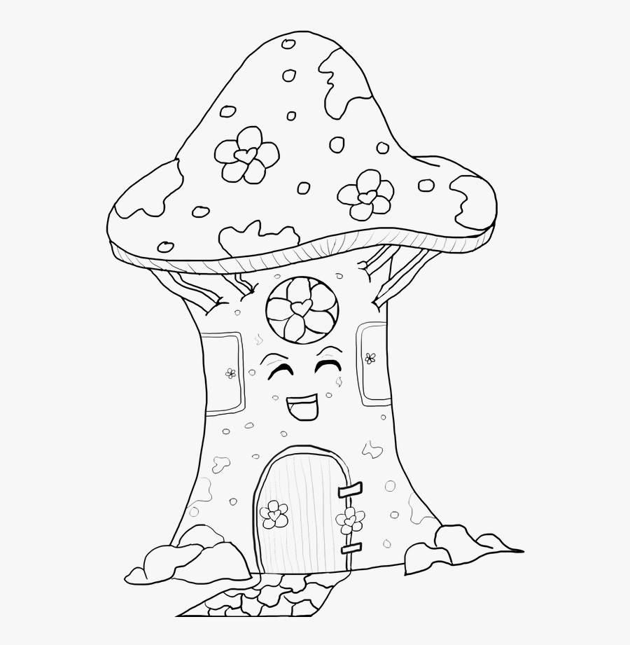 Transparent Mushrooms Clipart Black And White - Line Art, Transparent Clipart