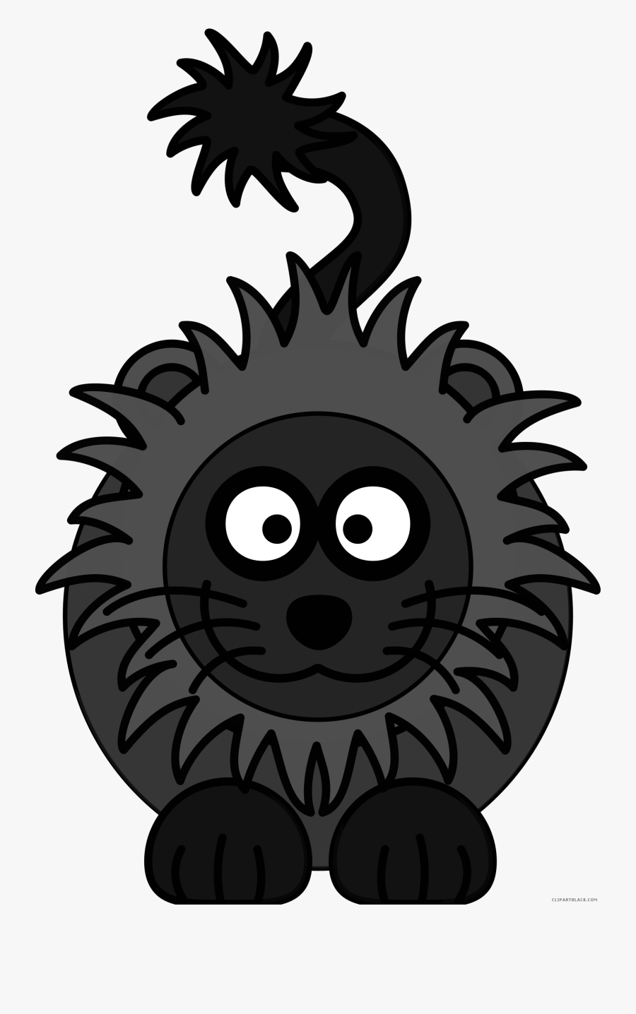 Lion Animal Free Black White Clipart Images Clipartblack - Cartoon Lion Clipart, Transparent Clipart