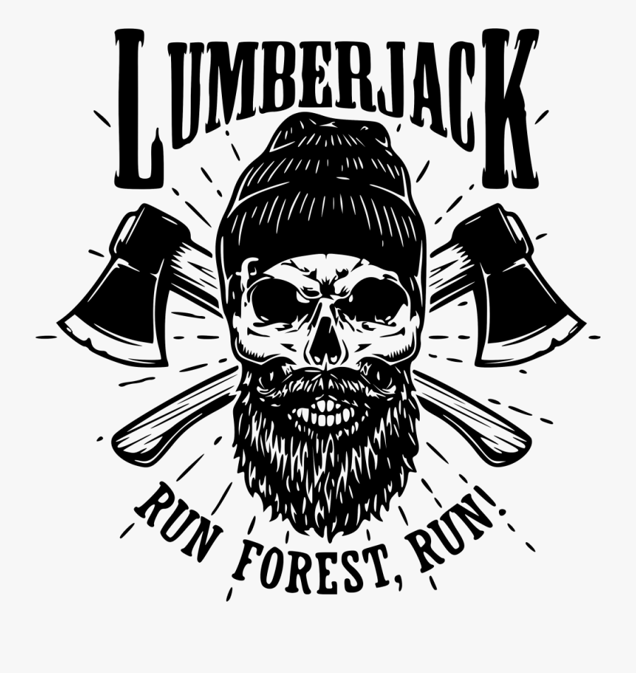 Lumberjack Clipart Forest Man - Skull And Crossed Axes, Transparent Clipart