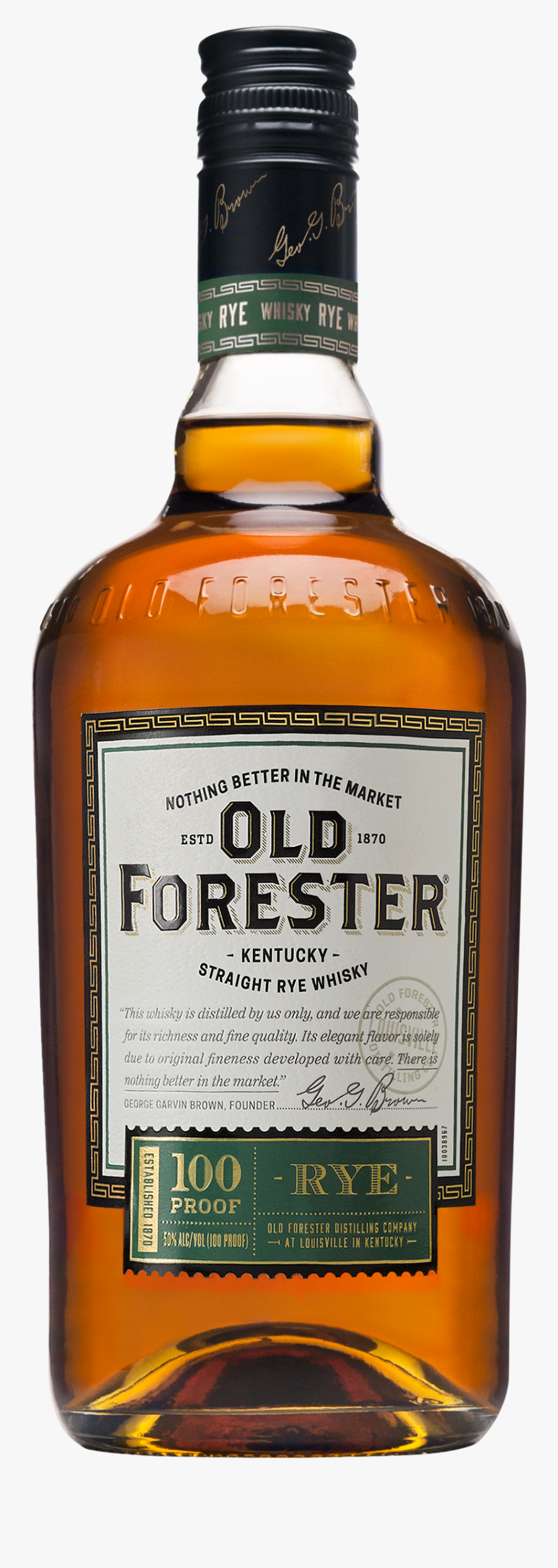 Transparent Bottle Png - Old Forester 100 Proof, Transparent Clipart
