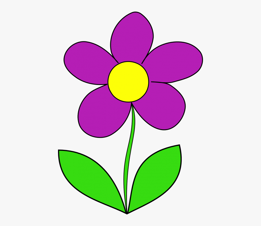 Flower With Stem Clipart - Purple Flower Clipart, Transparent Clipart
