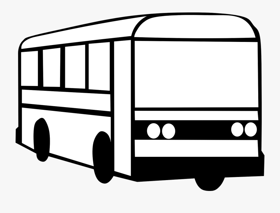 Black And White Clip Art Bus, Transparent Clipart