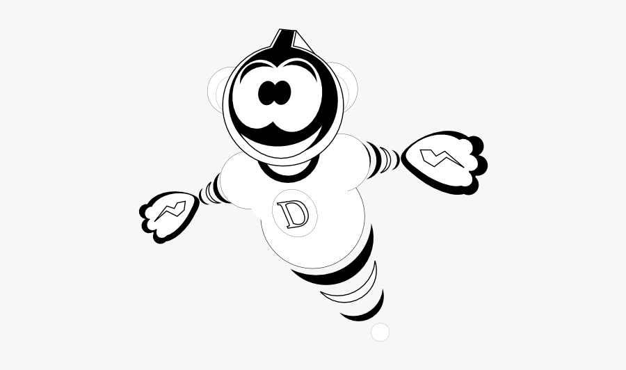 Geek Doudou Linux Black White Line Art 555px - Cartoon, Transparent Clipart