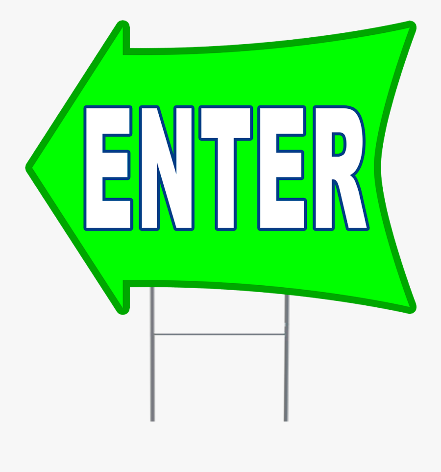 Enter 2 Sided Arrow Yard Sign, Transparent Clipart