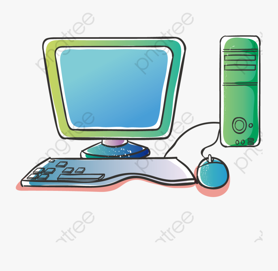 Transparent Computer Parts Clipart - Computadora De Escritorio Dibujo Animado, Transparent Clipart