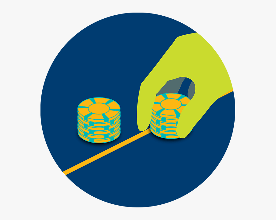 A Hand Places A Stack Of Chips Across A Line, Next - Graphic Design, Transparent Clipart