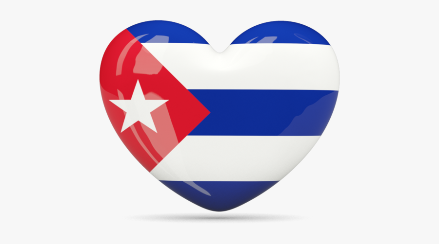 Cuban Flag In A Heart, Transparent Clipart