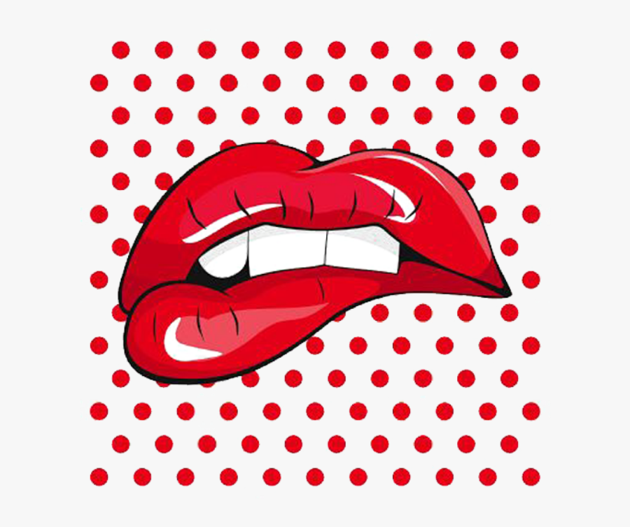 Transparent Red Dots Png - Big Lips Pop Art, Transparent Clipart