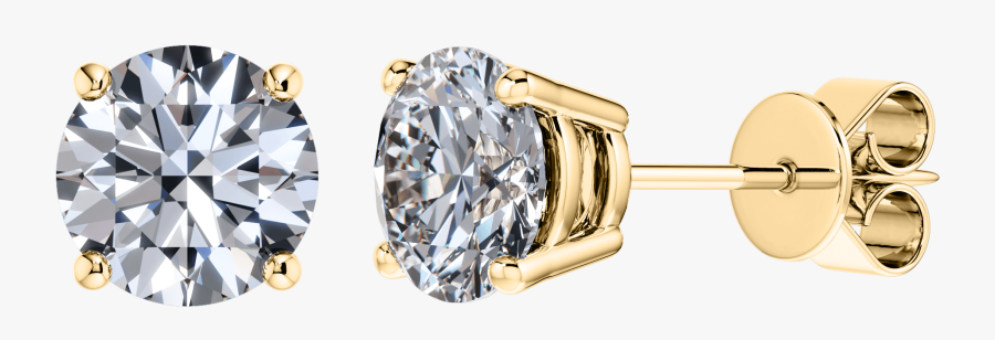 Traditional 4 Claw Set Round Solitaire Diamond Studs - Claw Diamond Stud Png, Transparent Clipart
