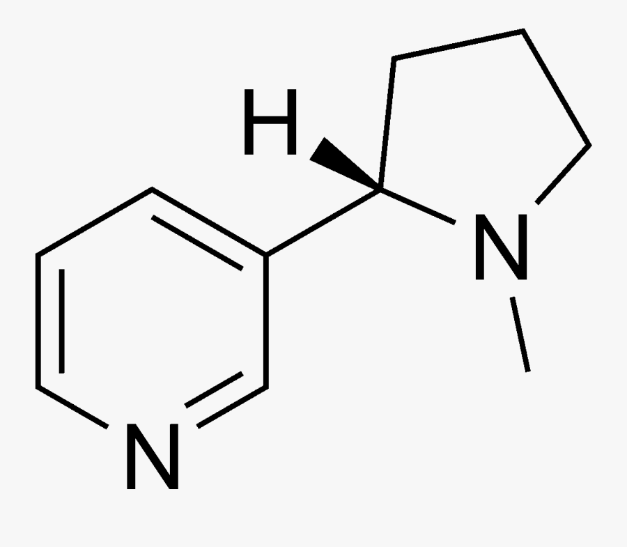 Nicotine 2d Skeletal - Nicotine Chemical Structure Png, Transparent Clipart