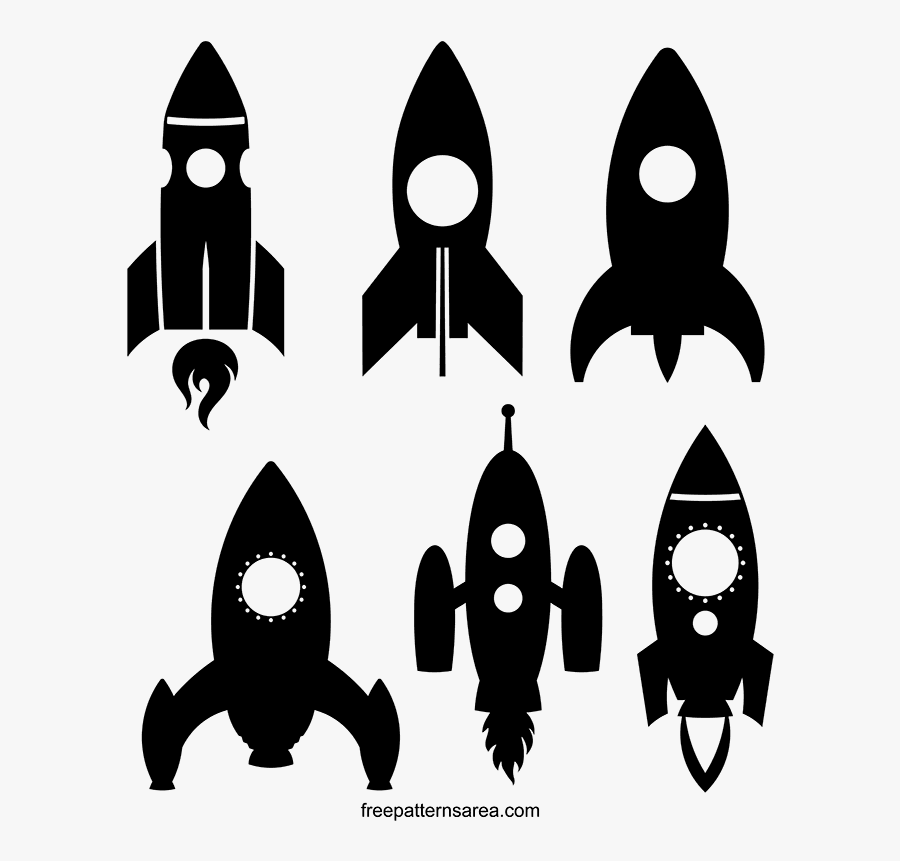 Spaceship Silhouette, Transparent Clipart