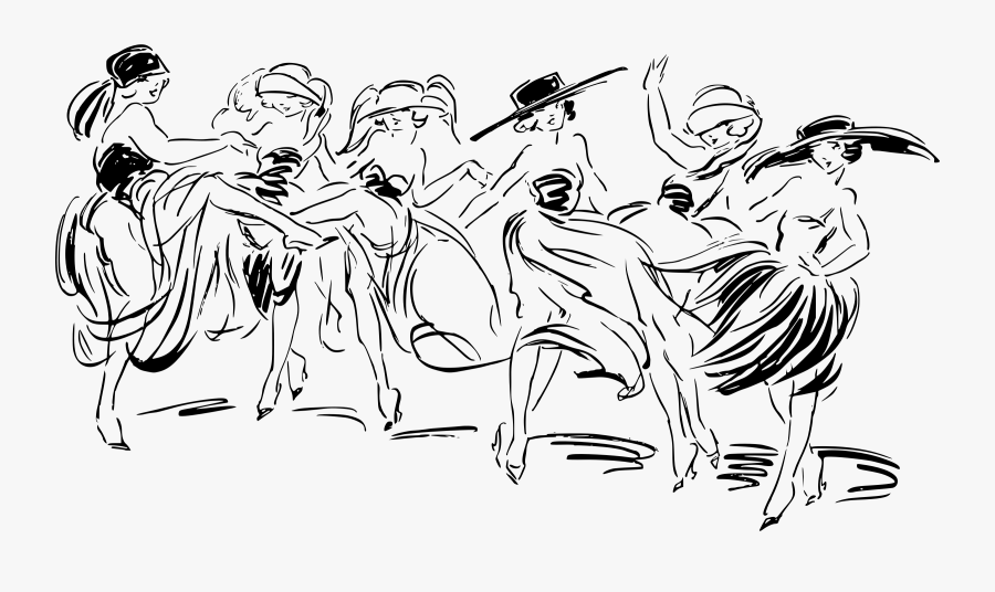 Dancing Ladies Clip Arts - Funny Cartoon Ladies Dancing, Transparent Clipart