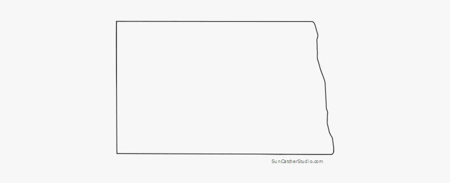 Free North Dakota Outline Thin Border, Cricut Design - Kansas State Outline Vector, Transparent Clipart