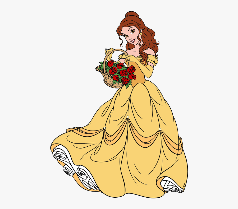 Belle Holding A Basket, Transparent Clipart