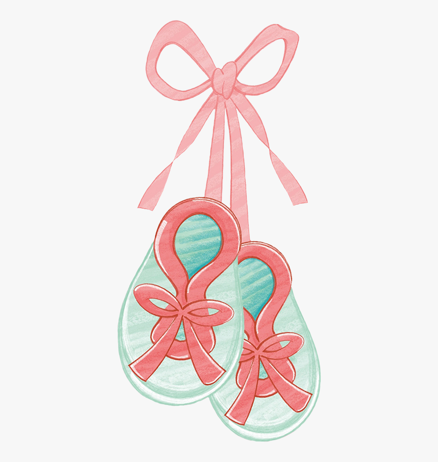 Baby Booties Clipart Red Ribbon - Baby Shower, Transparent Clipart