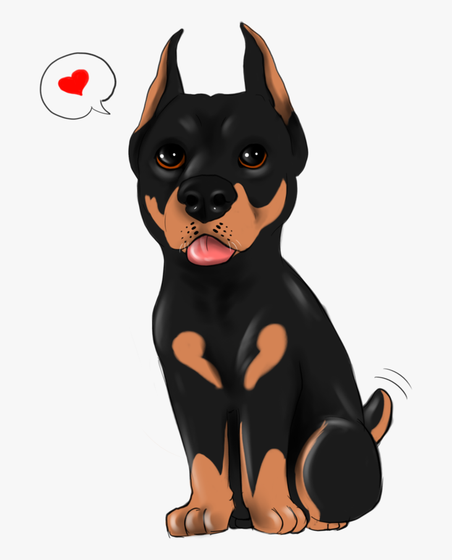 Miniature Pinscher Rottweiler Manchester Terrier Puppy - Doberman Chibi, Transparent Clipart