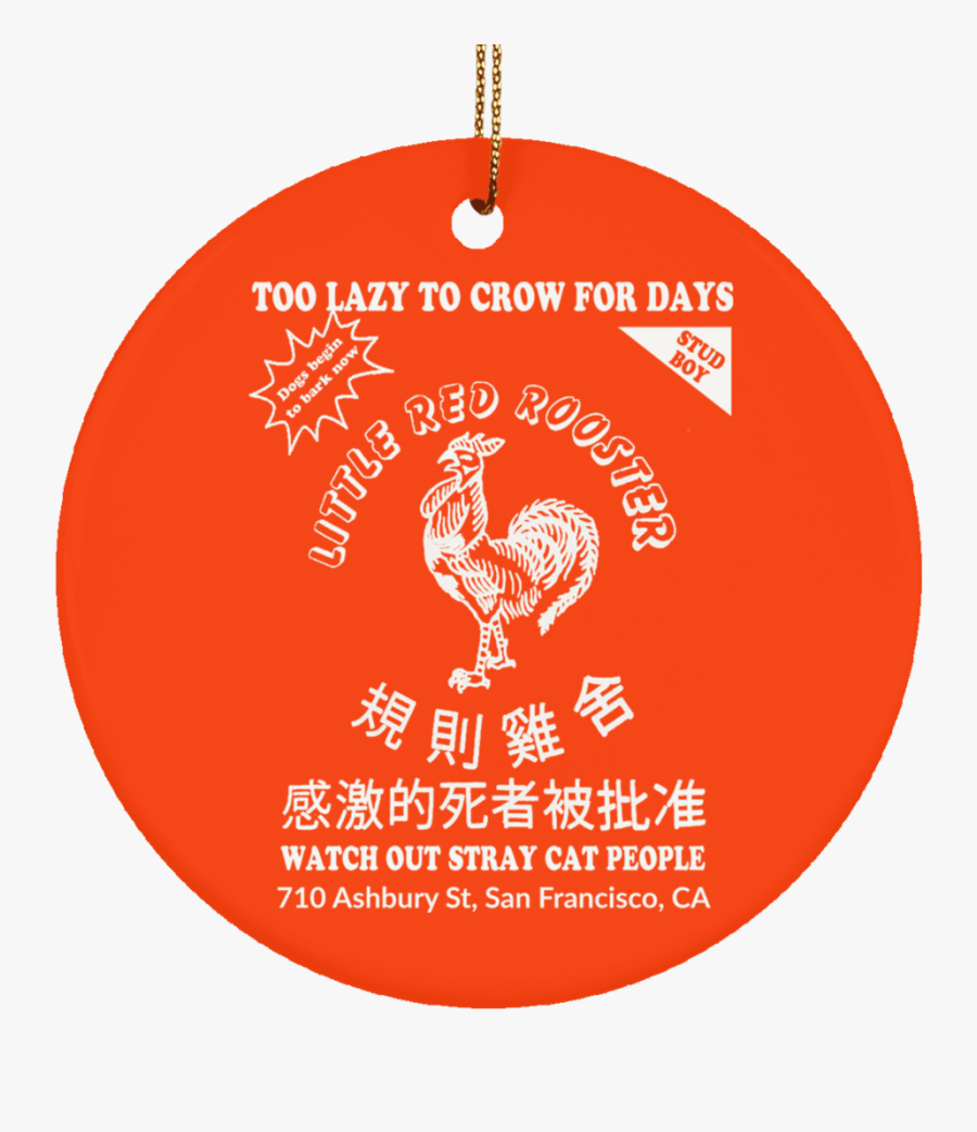 Little Red Rooster Christmas Tree Ornament - Circle, Transparent Clipart