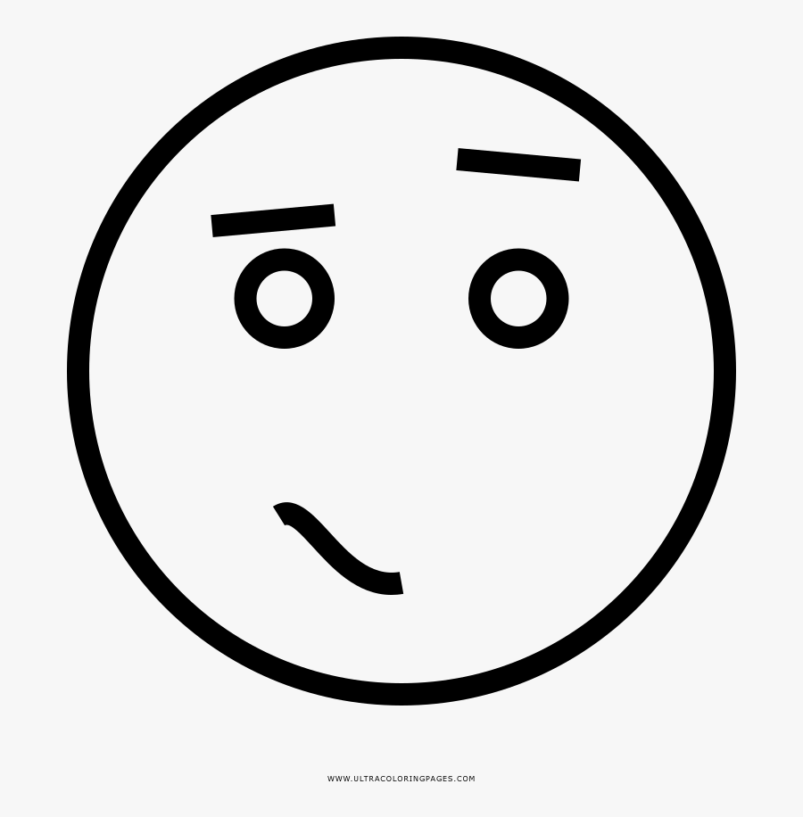 Confused Coloring Page Smiley - Smiley, Transparent Clipart