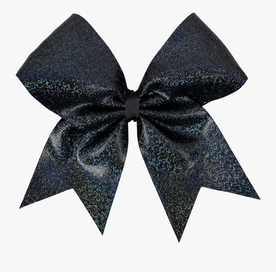 Holographic Black Disco I Love Cheer® Hair Bow I Love - Black Glitter Cheer Bow Png, Transparent Clipart