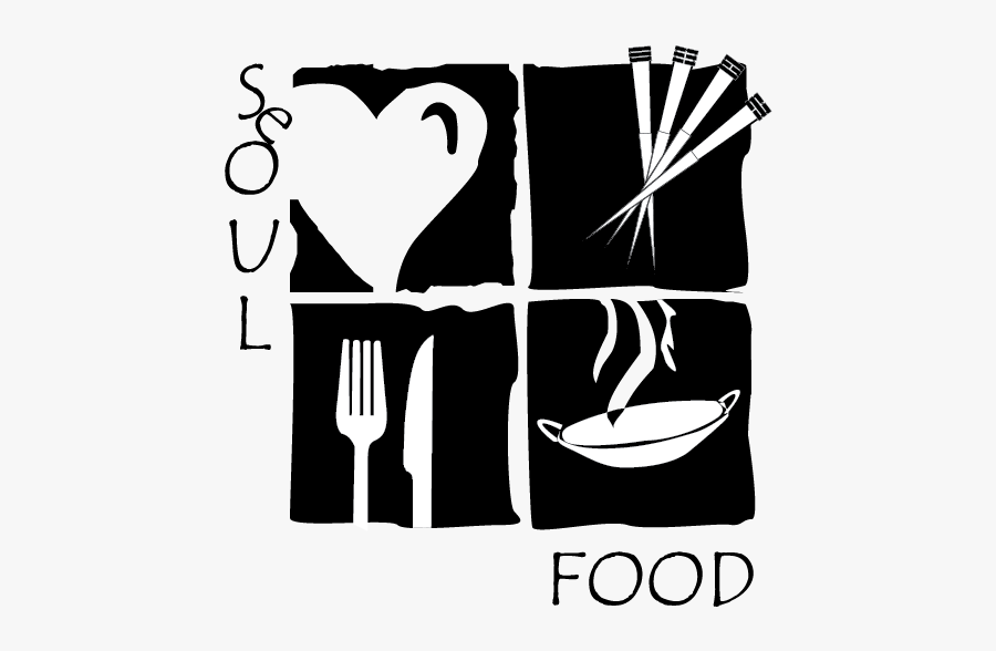 Menu Clipart Soul Food Plate - Soul Food Black And White, Transparent Clipart