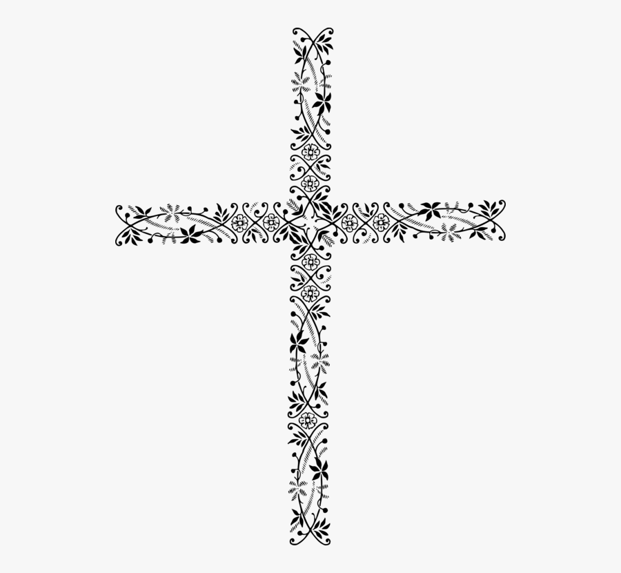 Decorative Line Black Clipart Cross - Cross, Transparent Clipart