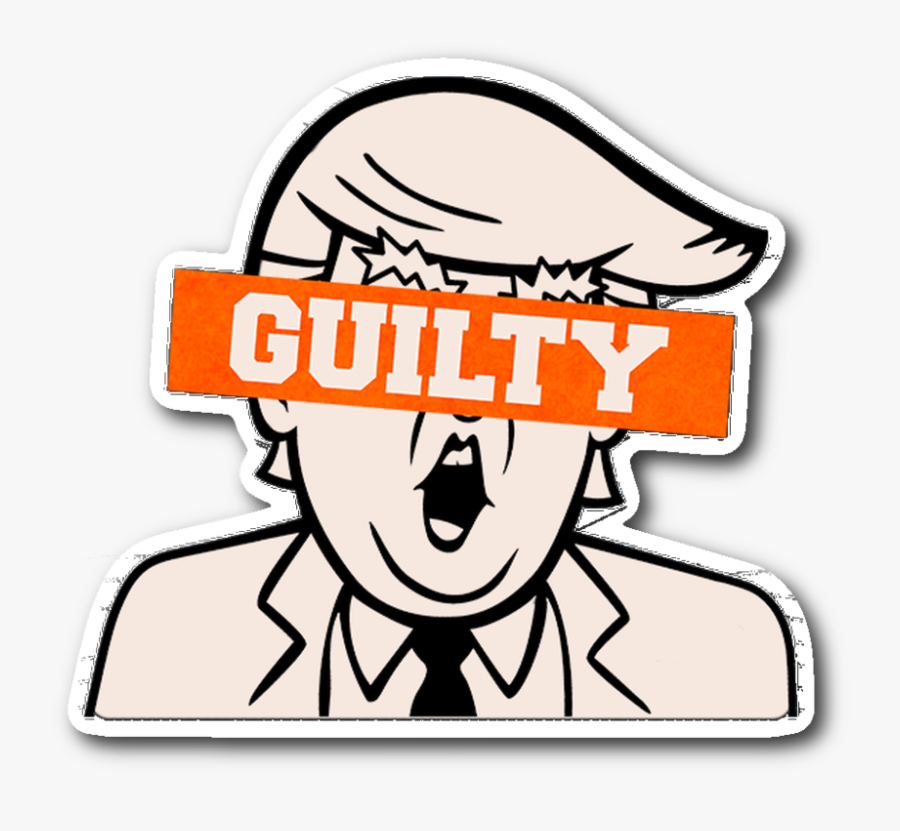 Trump Is Guilty Sticker Clipart , Png Download - Easy Donald Trump Cartoon Drawing, Transparent Clipart