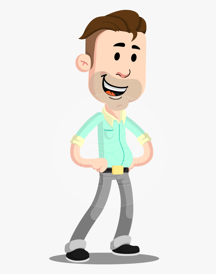 Man With Stubble Beard Cartoon Vector Character Aka - Cartoon Character With Stubble, Transparent Clipart