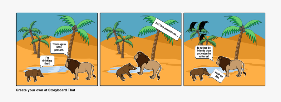 Lessons From Aesops - Lion And The Boar Story, Transparent Clipart