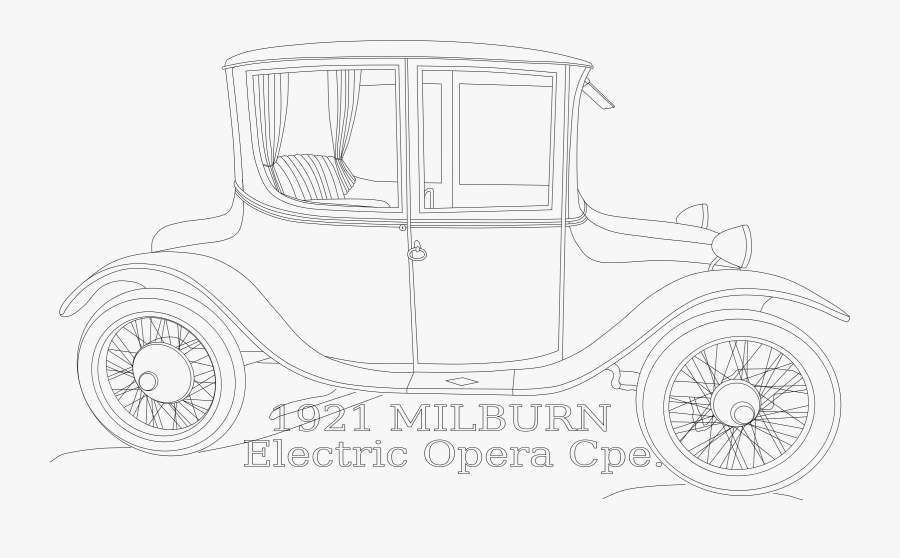 1921 Milburn Electric Car Clip Arts - Antique Car, Transparent Clipart