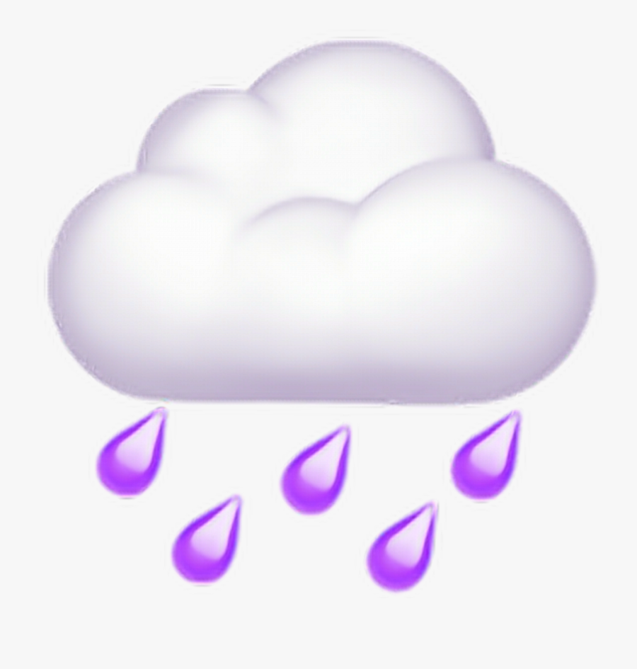 Apple Rainy Cloud Emoji, Transparent Clipart