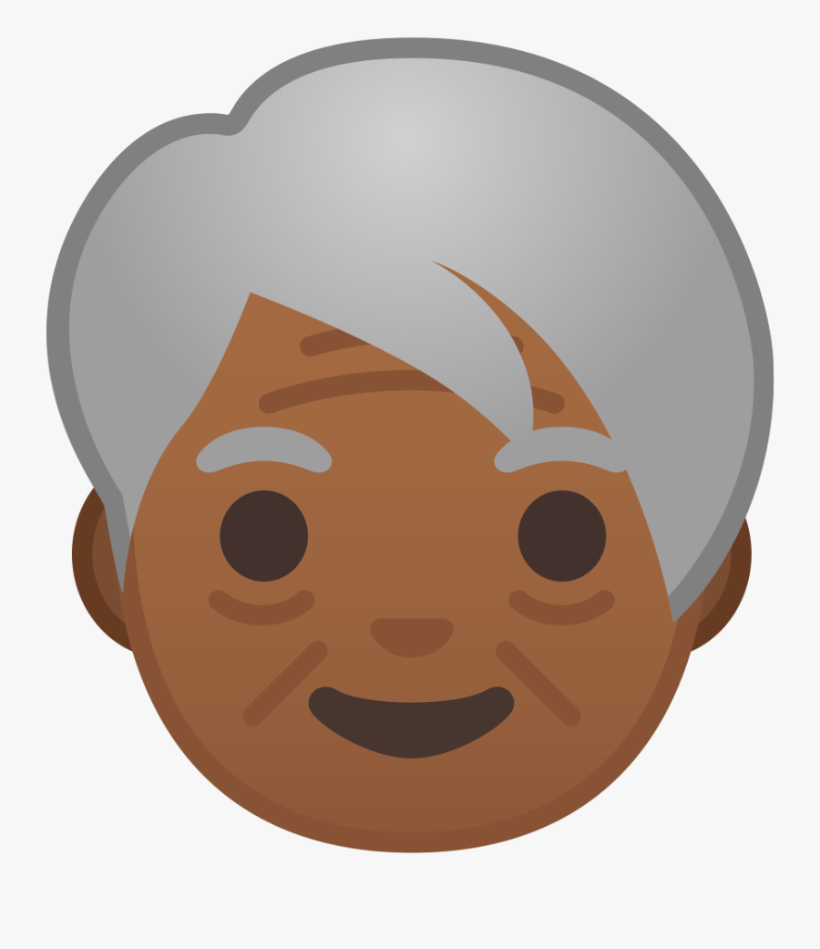 Older Adult Medium Dark Skin Tone Icon, Transparent Clipart