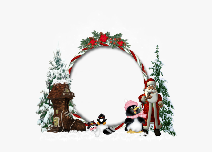 Picture Soi Frame Claus Tree Day Santa Clipart - Fond Carte De Noel En Png, Transparent Clipart