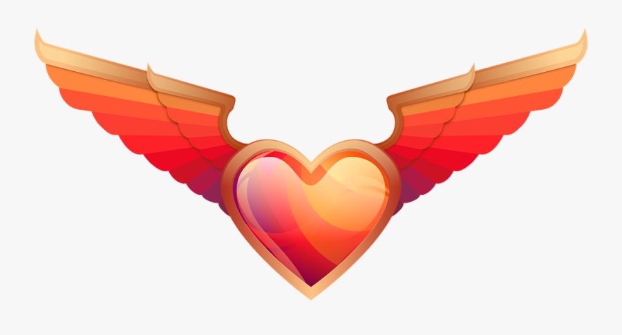Coraçao Com Asas Png, Transparent Clipart