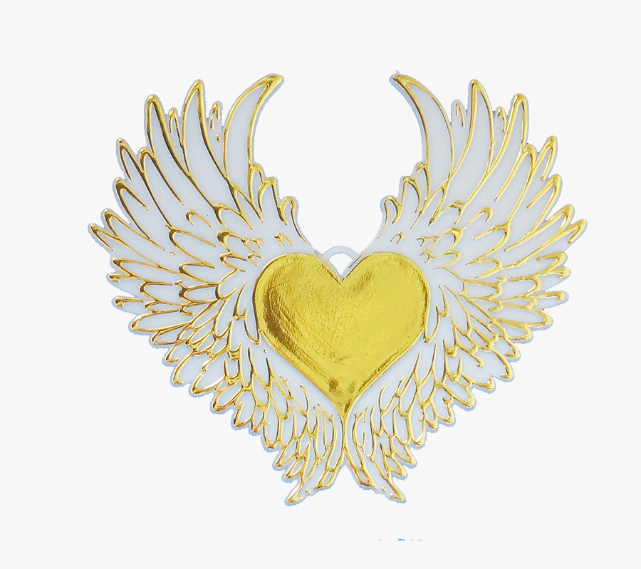 Transparent Heart With Wings Png - White And Gold Wings, Transparent Clipart