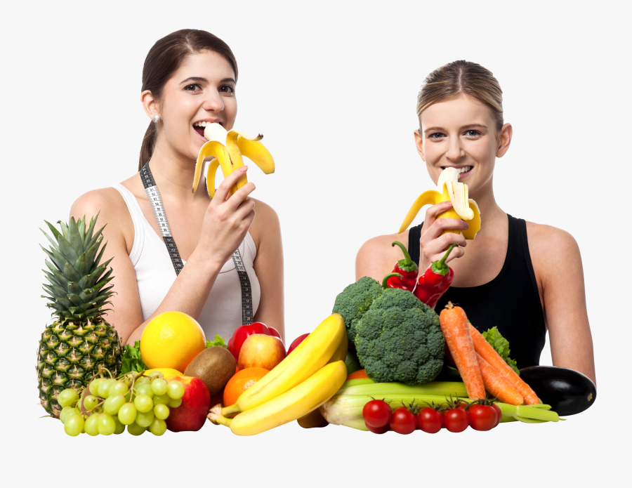 Fruits Clipart Woman - Girls With Fruits, Transparent Clipart