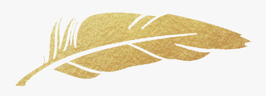 Feathers Clipart Feminine - Gold Feather Clip Art, Transparent Clipart