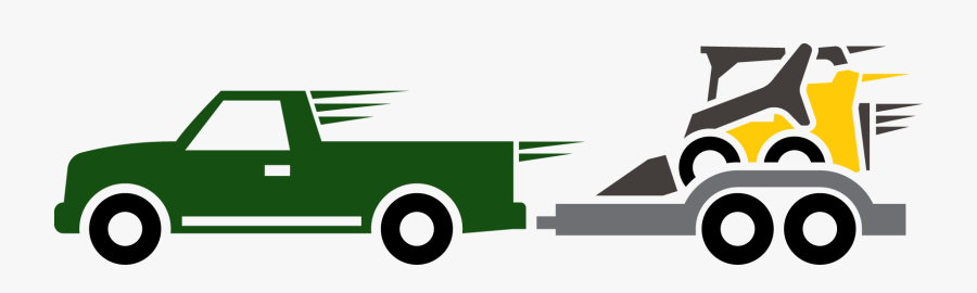 Truck Transporting Skid Steer, Transparent Clipart