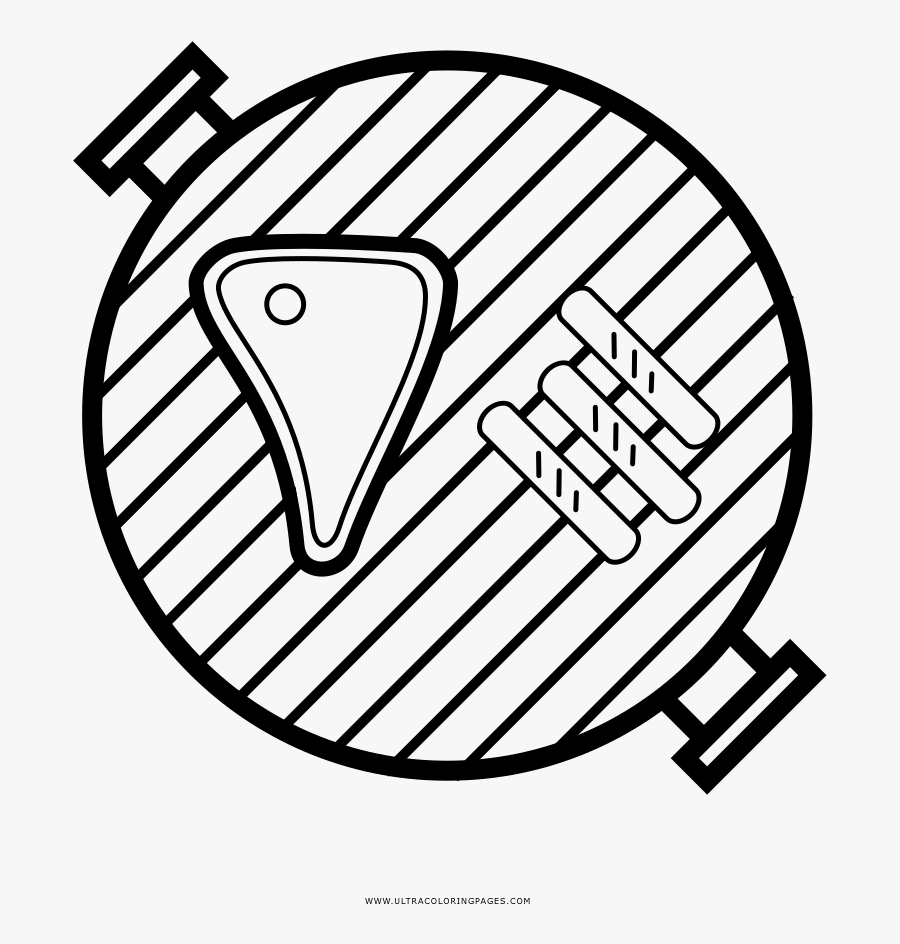 Grill Coloring Page - Parrilla Para Colorear, Transparent Clipart